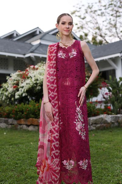 Noor by Saadia Asad's 3-PIECE LAWN CHICKENKARI SUIT WITH MONARK DUPATTA & TROUSER