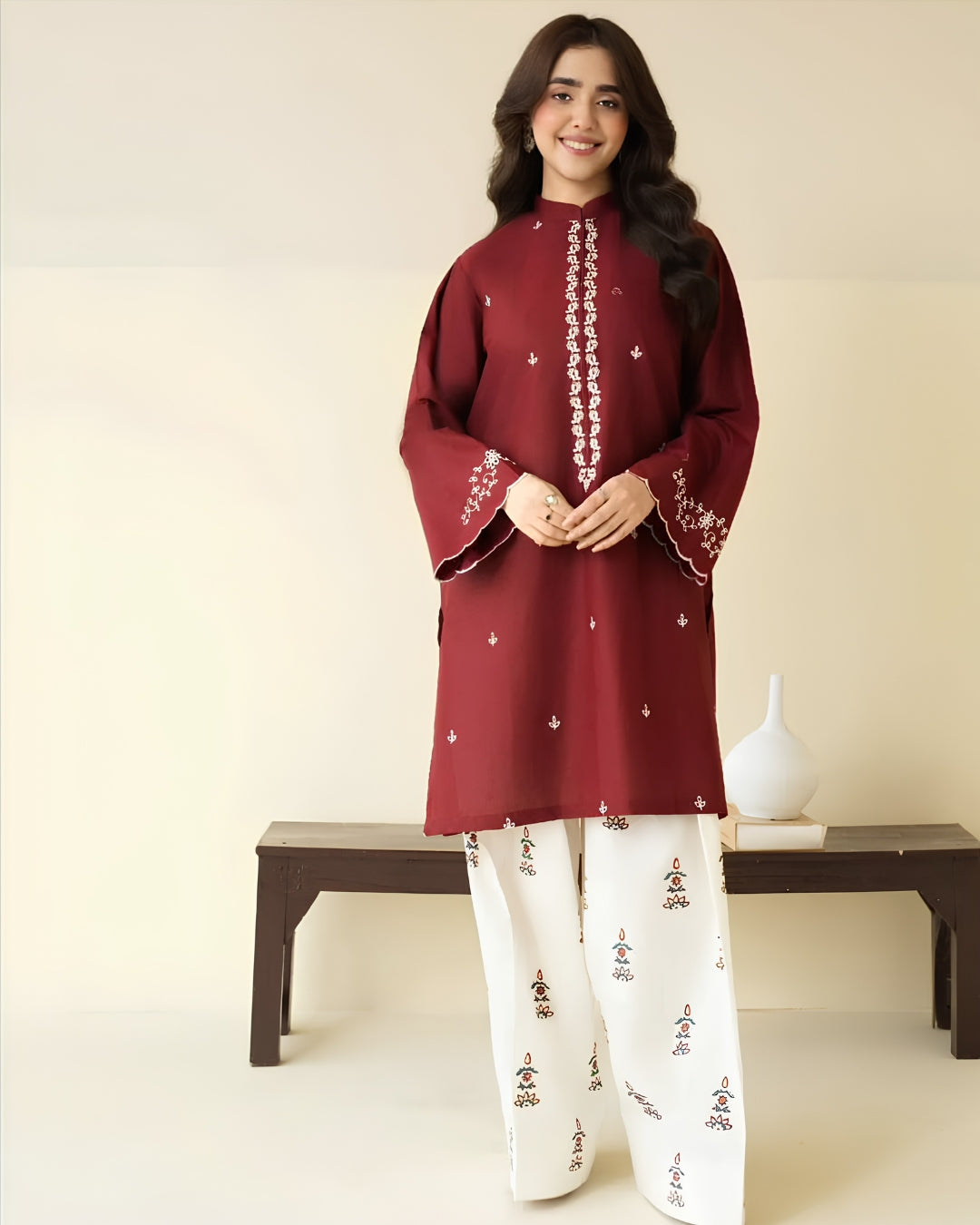 BATIK 2-PIECE LAWN EMBROIDERED SHIRT WITH ELEGANT EMBROIDERED TROUSER