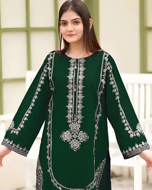 UMZAY 2-PIECE LAWN EMBROIDERED SHIRT WITH ELEGANT TROUSER