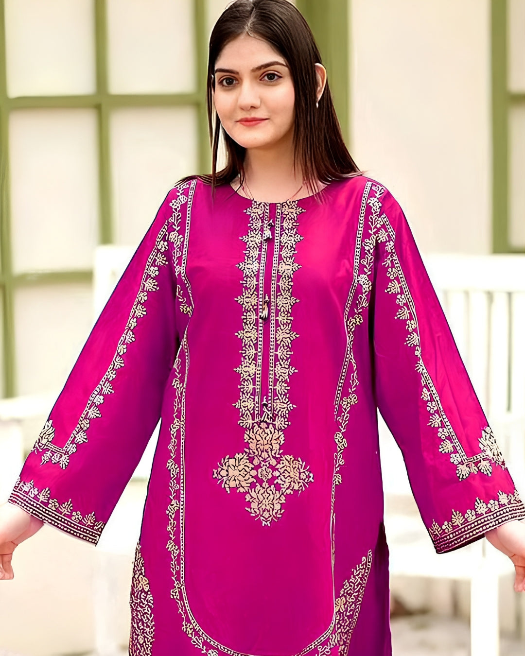LAAM 2-PIECE LAWN EMBROIDERED SHIRT WITH ELEGANT TROUSER