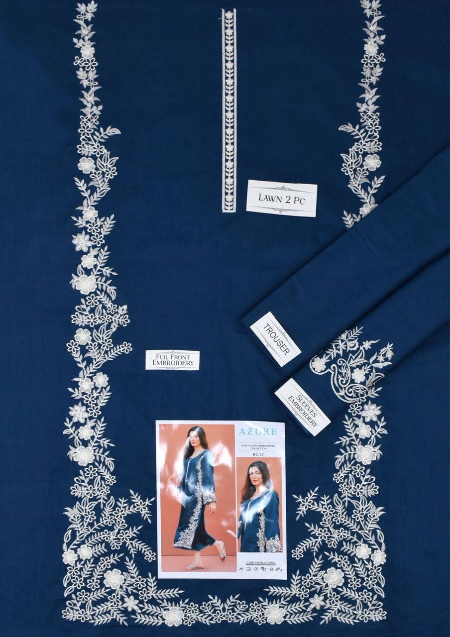 BAROQUE 3-PIECE LAWN EMBROIDERED DRESS WITH EMBROIDERED DUPATTA & TROUSER