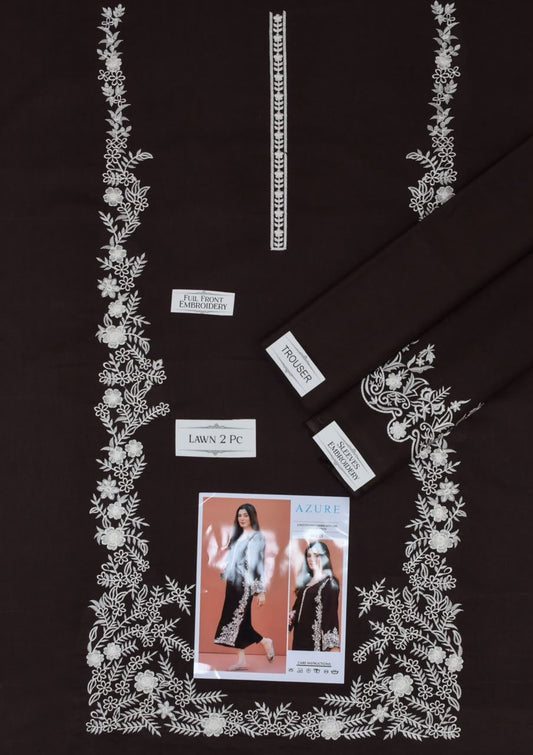 BAROQUE 3-PIECE LAWN EMBROIDERED DRESS WITH EMBROIDERED DUPATTA & TROUSER
