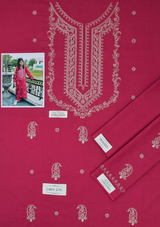LAAM 2-PIECE LAWN EMBROIDERED SHIRT WITH ELEGANT TROUSER
