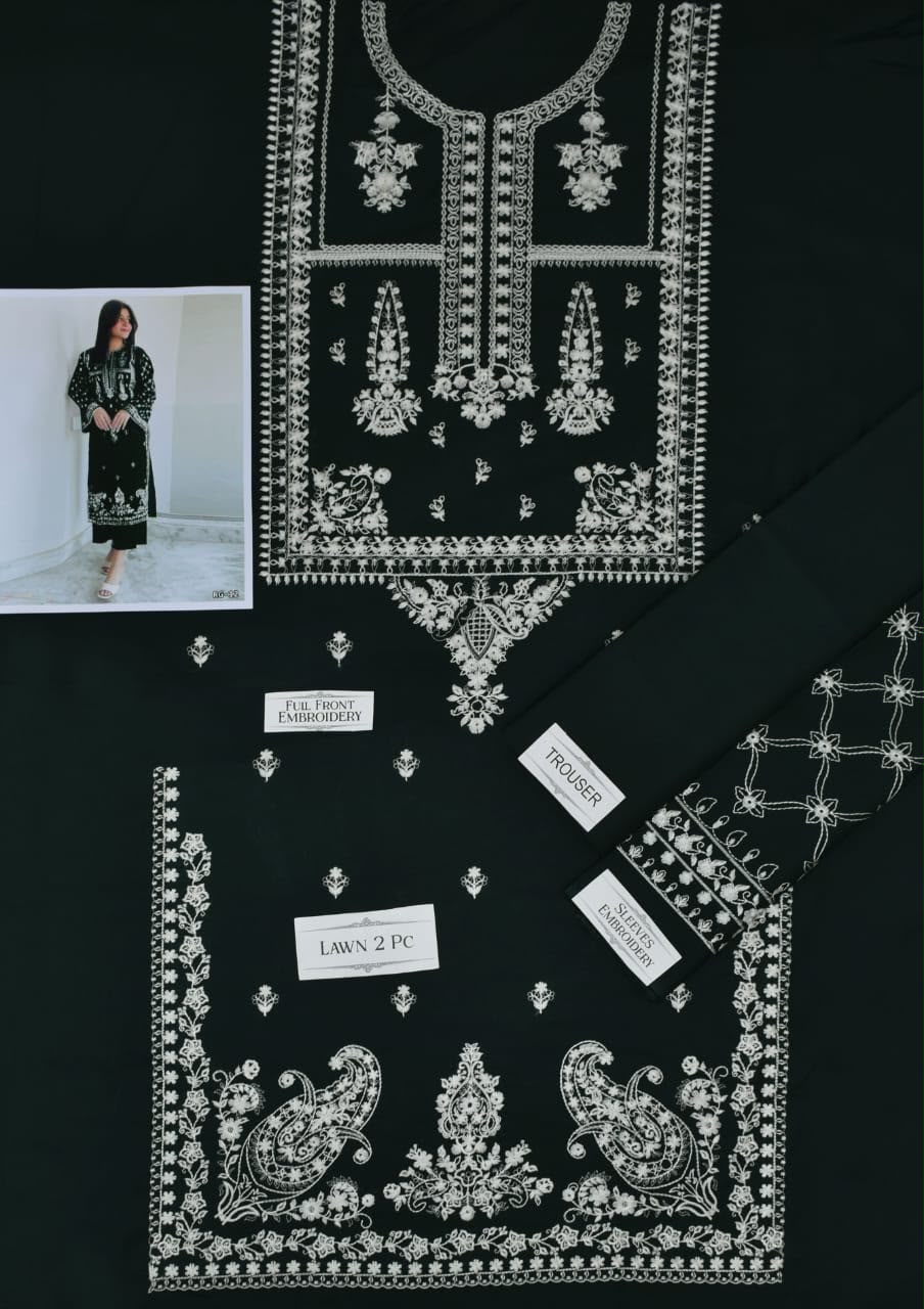 AZURE 2-PIECE LAWN EMBROIDERED SHIRT WITH ELEGANT TROUSER